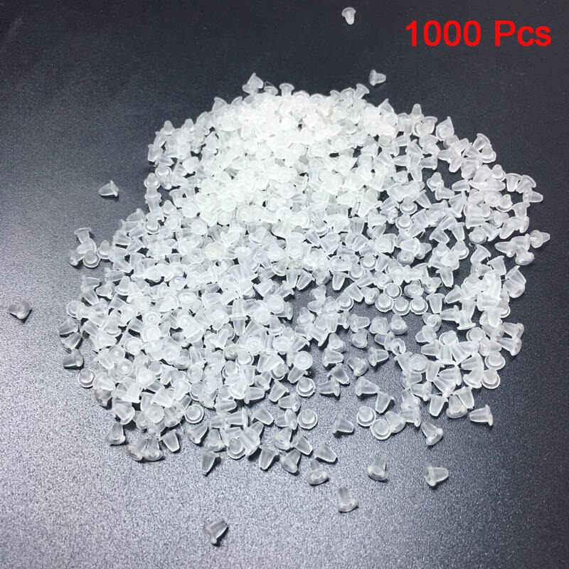 1000Pcs Silicone Rubber Earring Sluiting Transparante Oor Moer Inpluggen Oorbellen Diy Sieraden Bevindingen Accessoires Materialen: 04 White Bullet