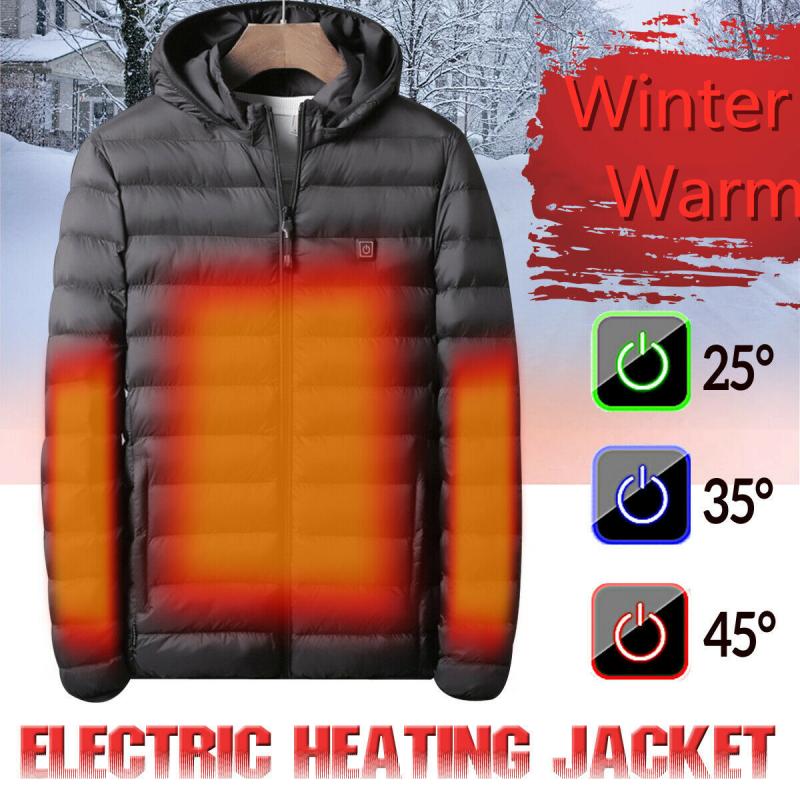 Beheizte Jacken Weste Unten Baumwolle Herren Frauen Outdoor Mantel Heizung Weste USB Elektrische Mit Kapuze Jacken Warme Winter Thermische Mantel