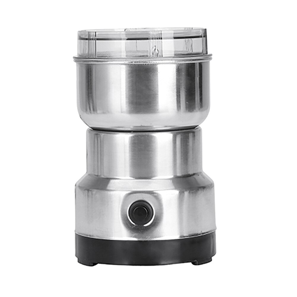 Electric Coffee Grinder Mini Coffee Bean Nut Grinder Coffee Beans Multifunctional Home Coffe Machine Kitchen Tool UK EU Plug: Silver EU plug
