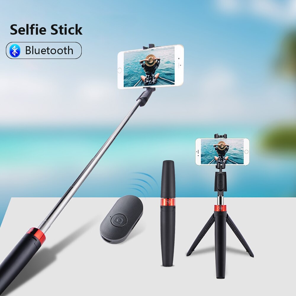 Bâton de Selfie Bluetooth sans fil 3 en 1 avec trépied support pliable monopode vidéo portable Youtobe Tiktok pour téléphone