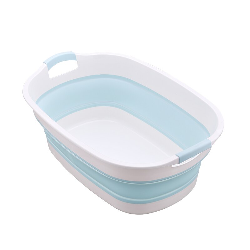 Foldable Baby Shower Protable Bath Tub Folding Baby Shower Bathtub Portable Pet Bath Tubs Bathroom Accessories Storage Basket: Blue bathtub