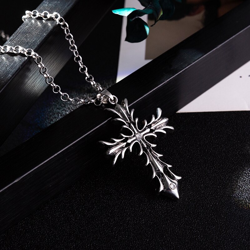 2019new Punk Mannen Ketting Kraai Schedel Hanger Ketting Trendy Sieraden Ketting Vrouwen Mode-sieraden: A01282MFSJ