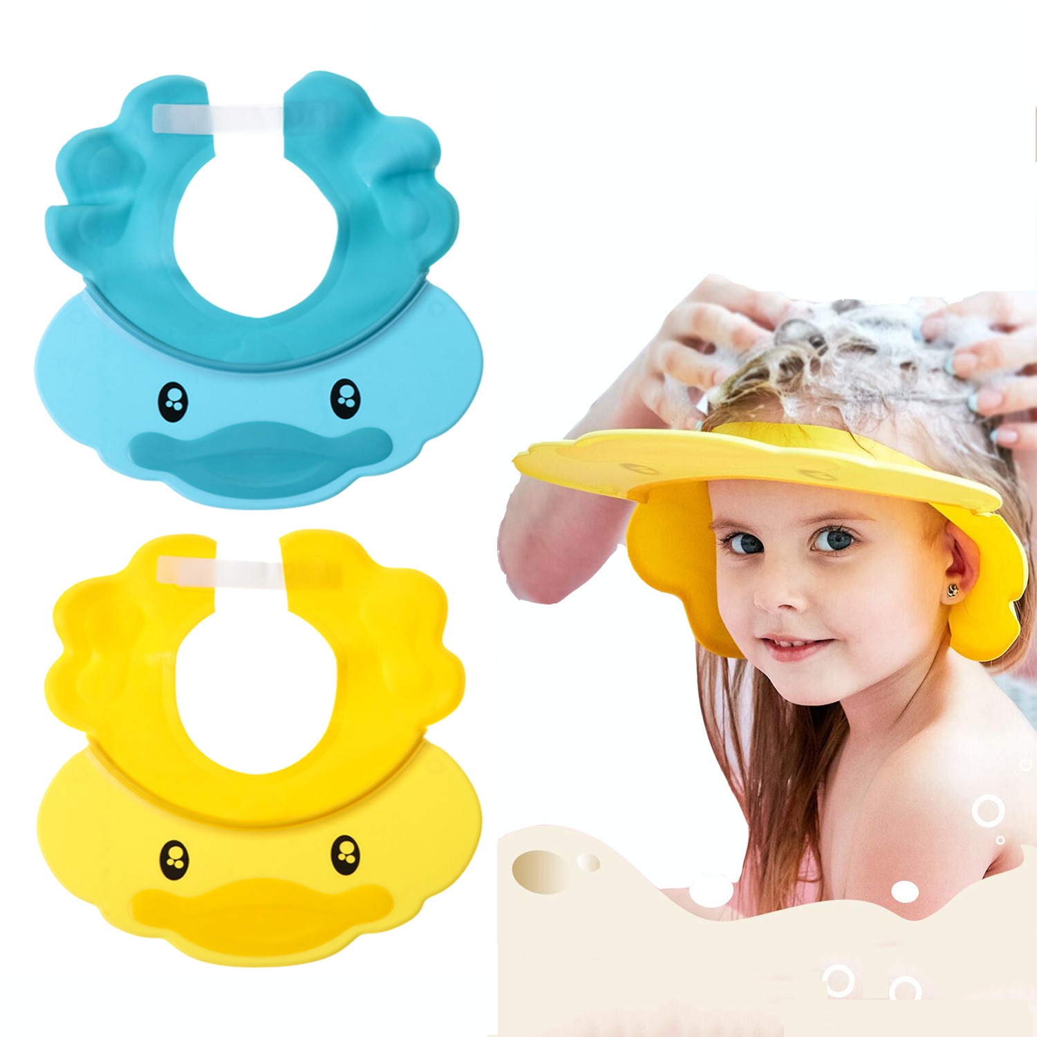 2pcs Shield Shampoo Head Cover Baby Shower Cap Ear... – Grandado