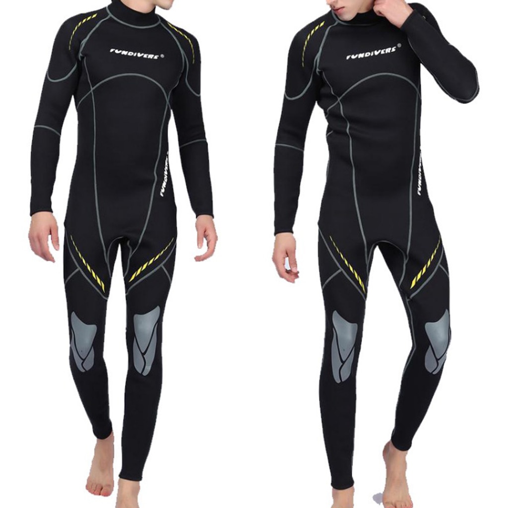 Full-body Men Wetsuits 3mm Skins Diving Suit Breathable Surfing Swimming Longsleeve For Diving Snorkeling & Swimming Black