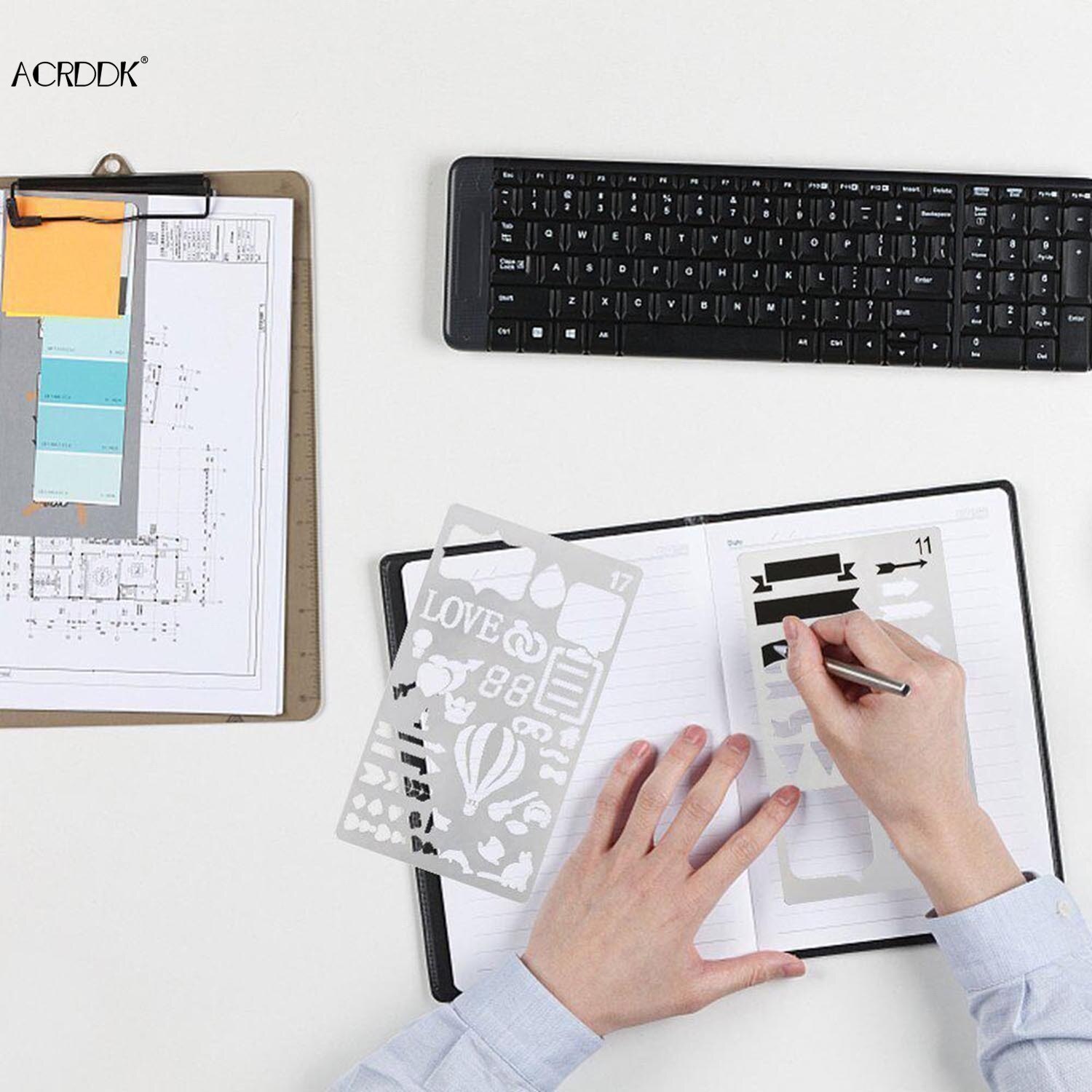 12/20 Pcs Bullet Journal Stencil Set Plastic Planner DIY Drawing Template for Diary Notebook Scrapbook FC