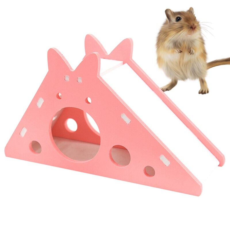 Tobogán de juguete para hámster, casa de jaula para hámster, escondite de animales pequeños, juguetes para roedores/conejillo de indias/rata/erizo: Pink