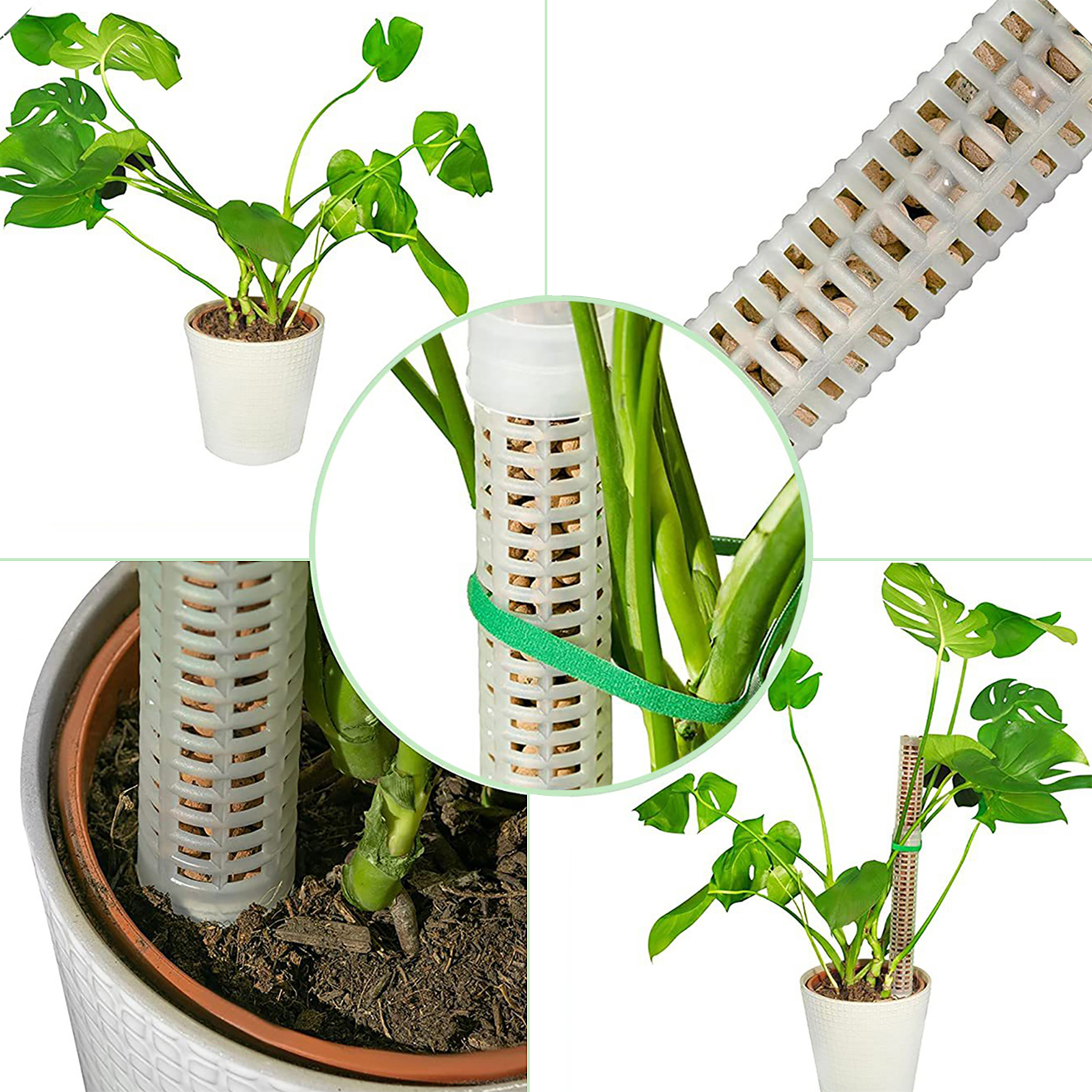 1PC Plant Climbing Trellis Stackable Mesh Moss Pole Monstera Plastic Net Stereotyped Coconut Palm Green Dill Column