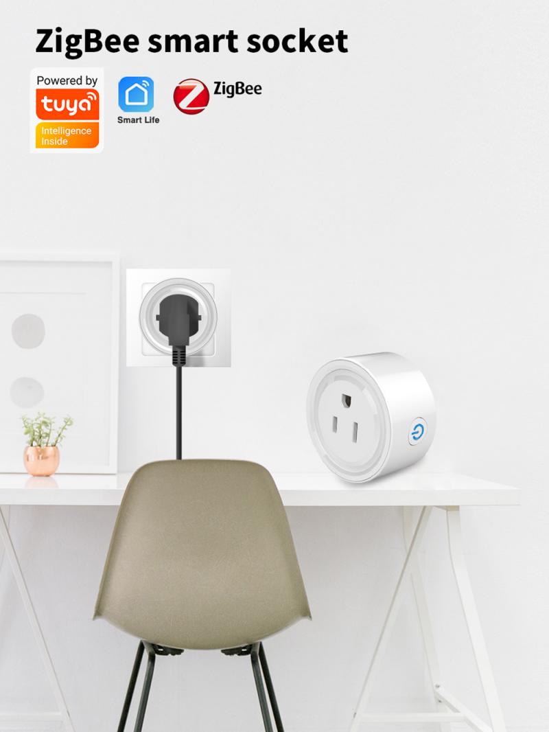 Aubess Tuya 10A Mini Smart WiFi Plug Outlet Timer Remote Control Switch Wireless Power Socket Work With Google Home/Alexa