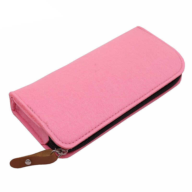 Felt pencil case Fountain pen apple pencil case Ballpoint pen cute pencil cases Gel pen chool pencil case kawaii pencil case: Pink