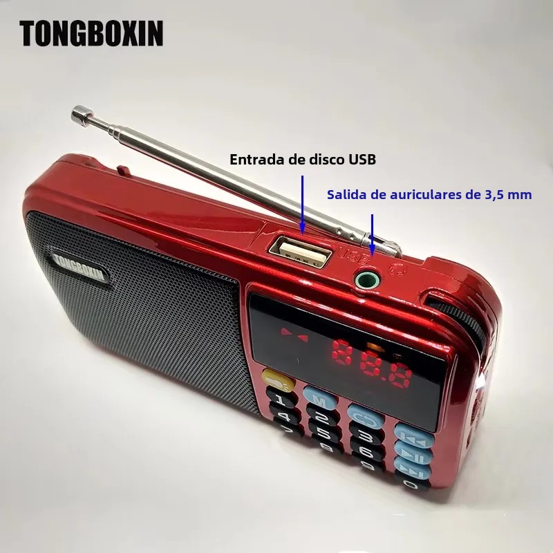 C-803 Bluetooh Speaker Support 2 18650 Battery Portable MP3 Radio Super Bass TF USB FM Player LED Torch 3.5mm Earphone Out