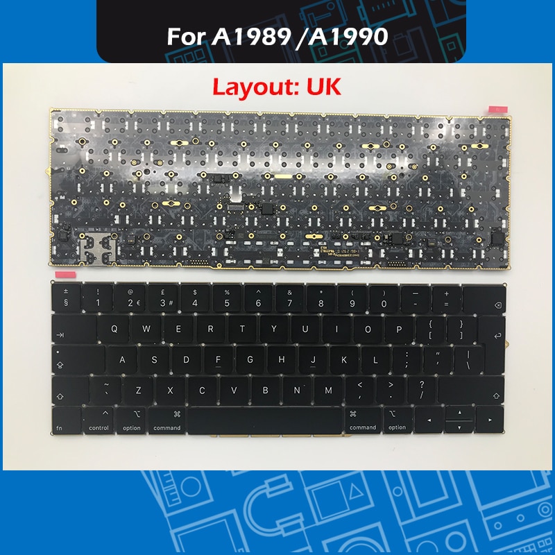 Laptop UK Layout A1990 A1989 Keyboard For Macbook Pro Retina 13" 15" Keyboard Replacement EMC 3214 EMC 3215