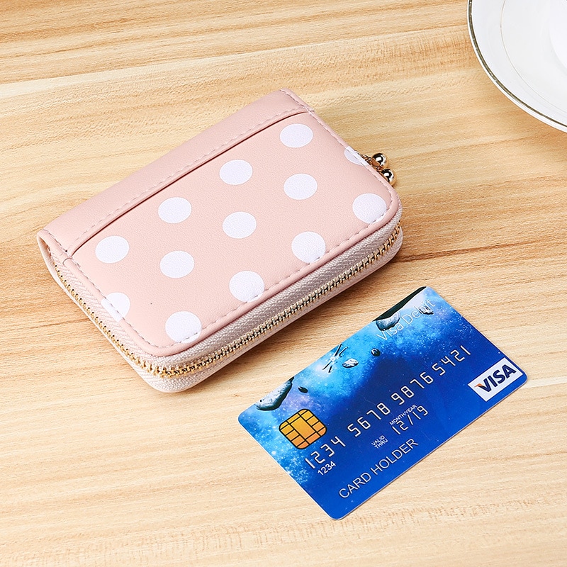 Porte-cartes en cuir PU, 9 Bits, Business rose/vert/violet/noir/bleu, fermeture éclair, porte-cartes, portefeuille porte-cartes
