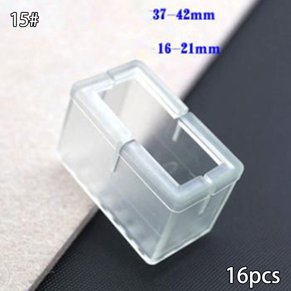 16x Silikon Gummi Stuhl Bein Füße Pads Möbel Umfasst Schutz Für Quadratische bilden Tisch Bein Abdeckung: 15