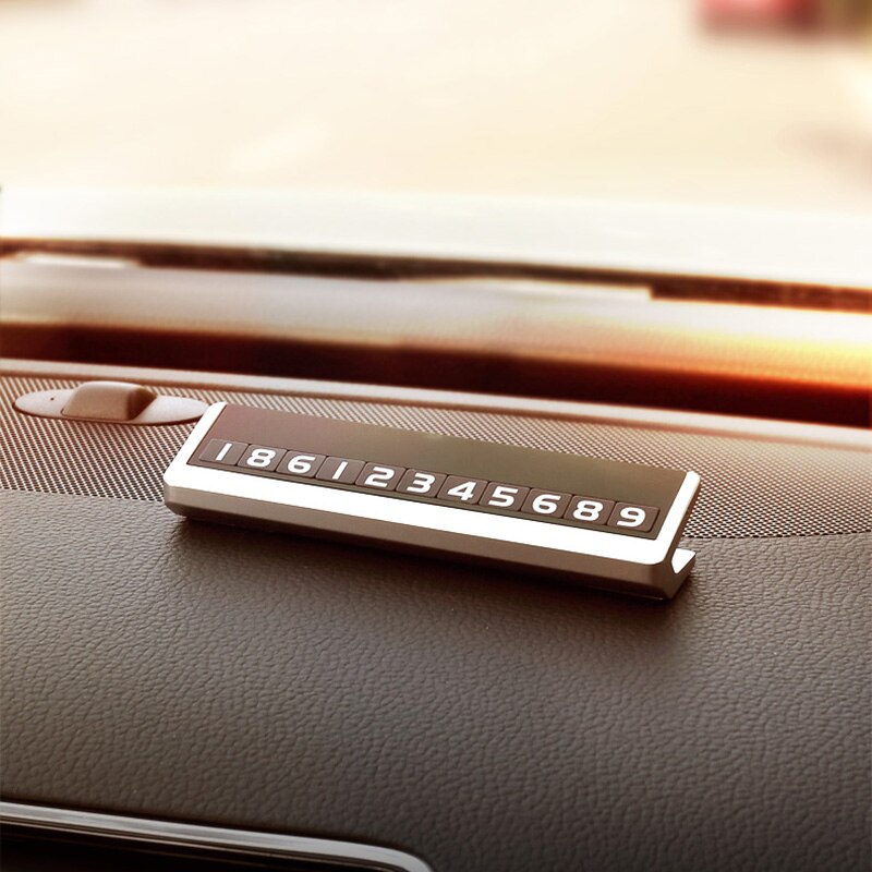 Temporary car stop sign Aluminium alloy Temporary stop sign Mobile phone number board Hidden style Mobile phone