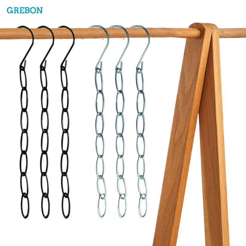 Multifunctional Chain Hanger Wardrobe Storage Multi-Layer and Folding Drying Rack Clothing Display Space-saving Hanger