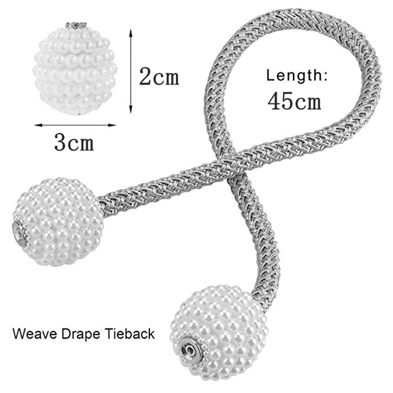 Pinces à rideaux magnétiques 2 pièces, pinces à rideaux, support de rideau, pompon, Clips magnétiques pour embrasses, attaches arrière, accessoires de décoration pour la maison