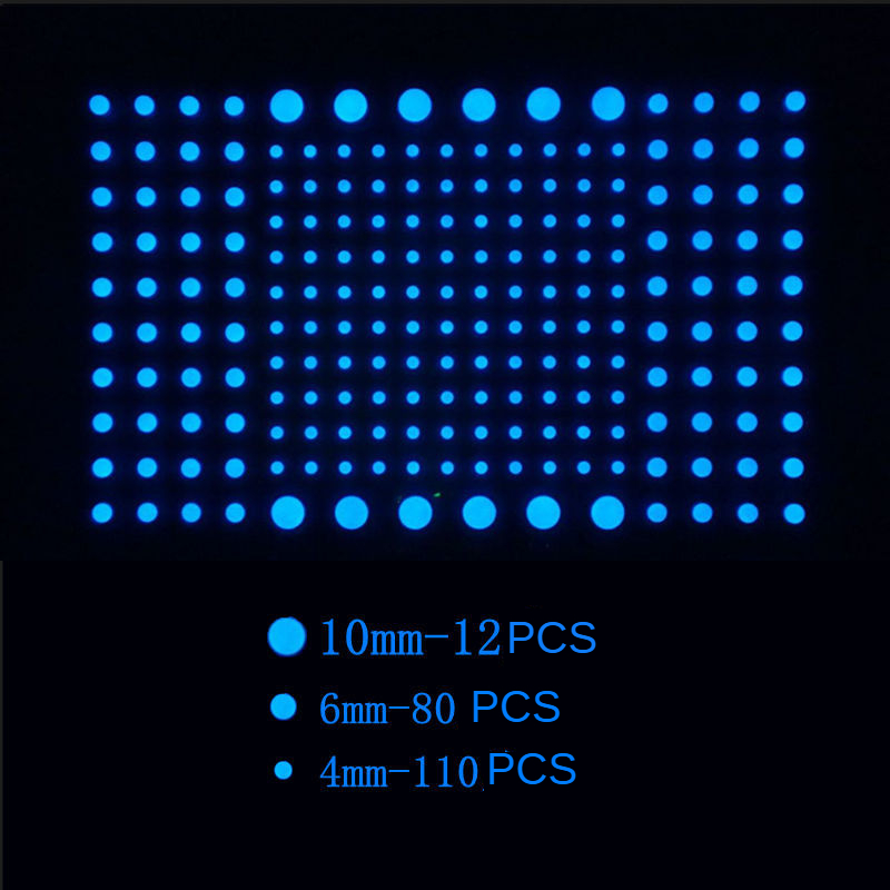 3D Bubble Luminous Stars Moon Dots Wall Sticker for kids room bedroom home decoration Glow in the dark DIY combination Stickers: Round blue