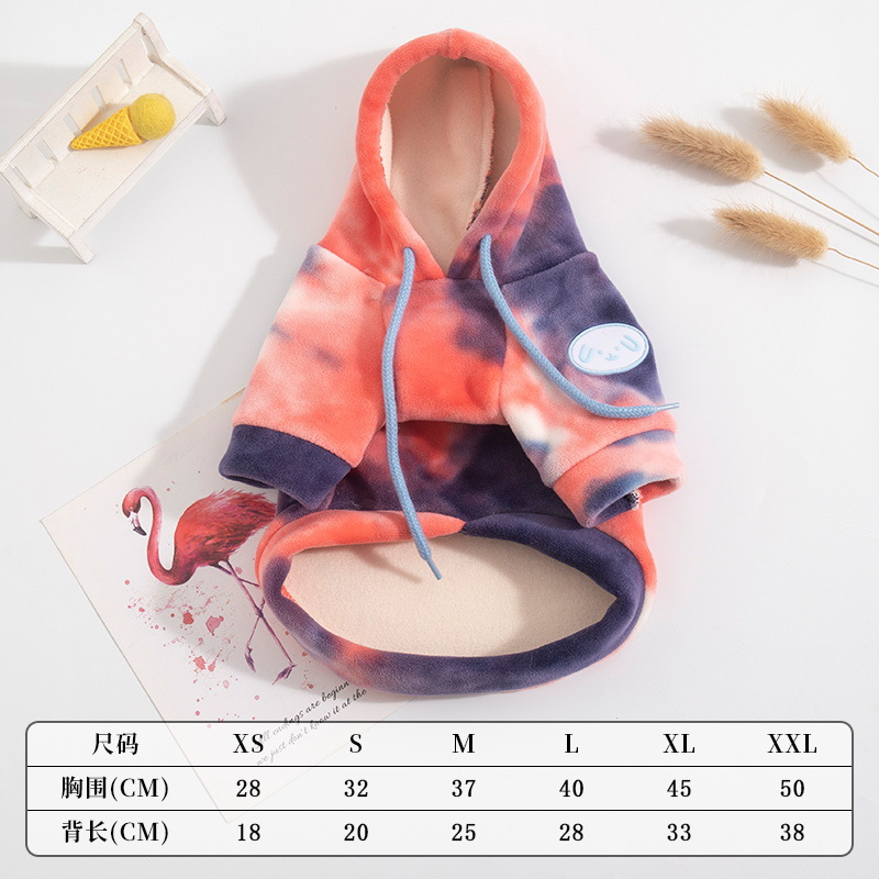 Pet Hoodie Dyeing Hoodie Pet Autumn/Winter Coat Teddy Small Dog Warm Dog Clothes Puppy Clothes Dog Hoodie Costume: XXL / WHITE