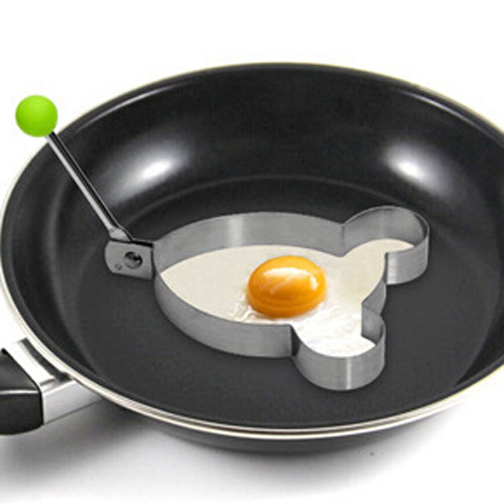 Moules à Omelette & Crêpes Antiadhésifs 2 Pièces - Avec Poignées Pliables - En Acier Inoxydable - Diamètre 9 Cm (rond + Cœur)