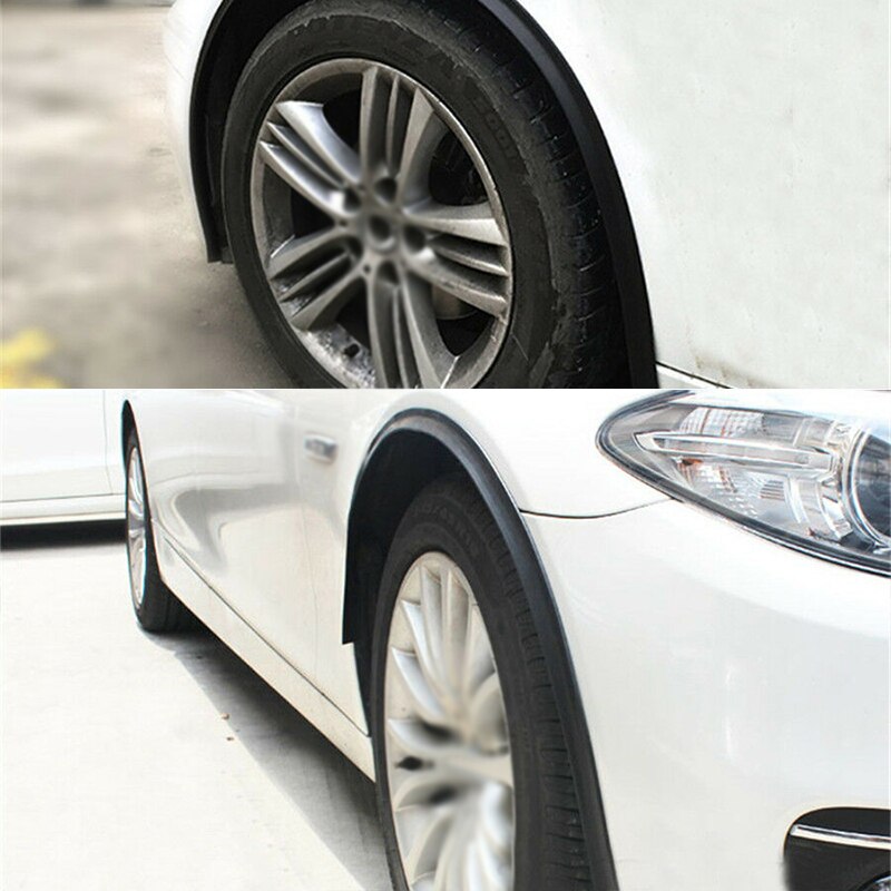 2x Car External Wheel Eyebrow Rubber Anti-Collision Strip Black 1.5m Car Wheel Fender Extension Moulding Flares Trim Strip Edge
