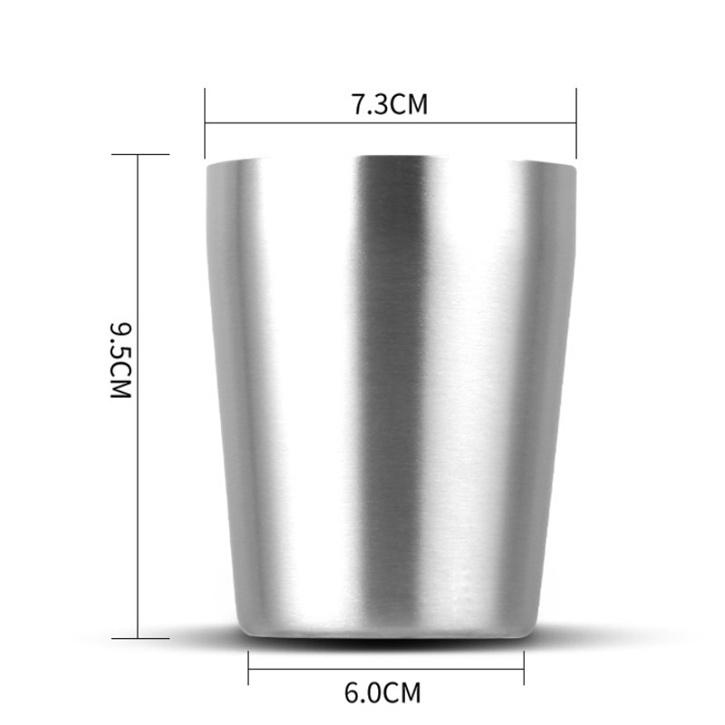 De gran capacidad Simple doble capa cerveza taza 304 termo de acero inoxidable botella de agua vaso Oficina vaso aislado coche taza de café: 250ml