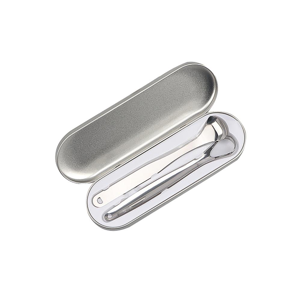 Raspador de lengua de acero inoxidable, limpiador de respiración fresca, raspadores de lengua, raspadora de lengua, limpiador para herramientas de cuidado bucal: Silver