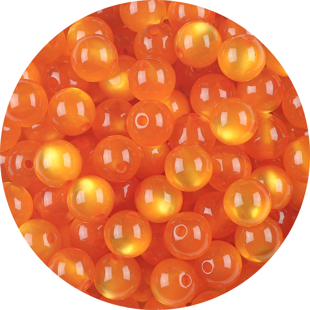 Paquete de 100 Uds. De cuentas redondas de ojo de gato de imitación de resina, cuentas sueltas con agujero recto colorido, accesorios para pendientes de cuentas Diy hechos a mano: LIGHT BLUE