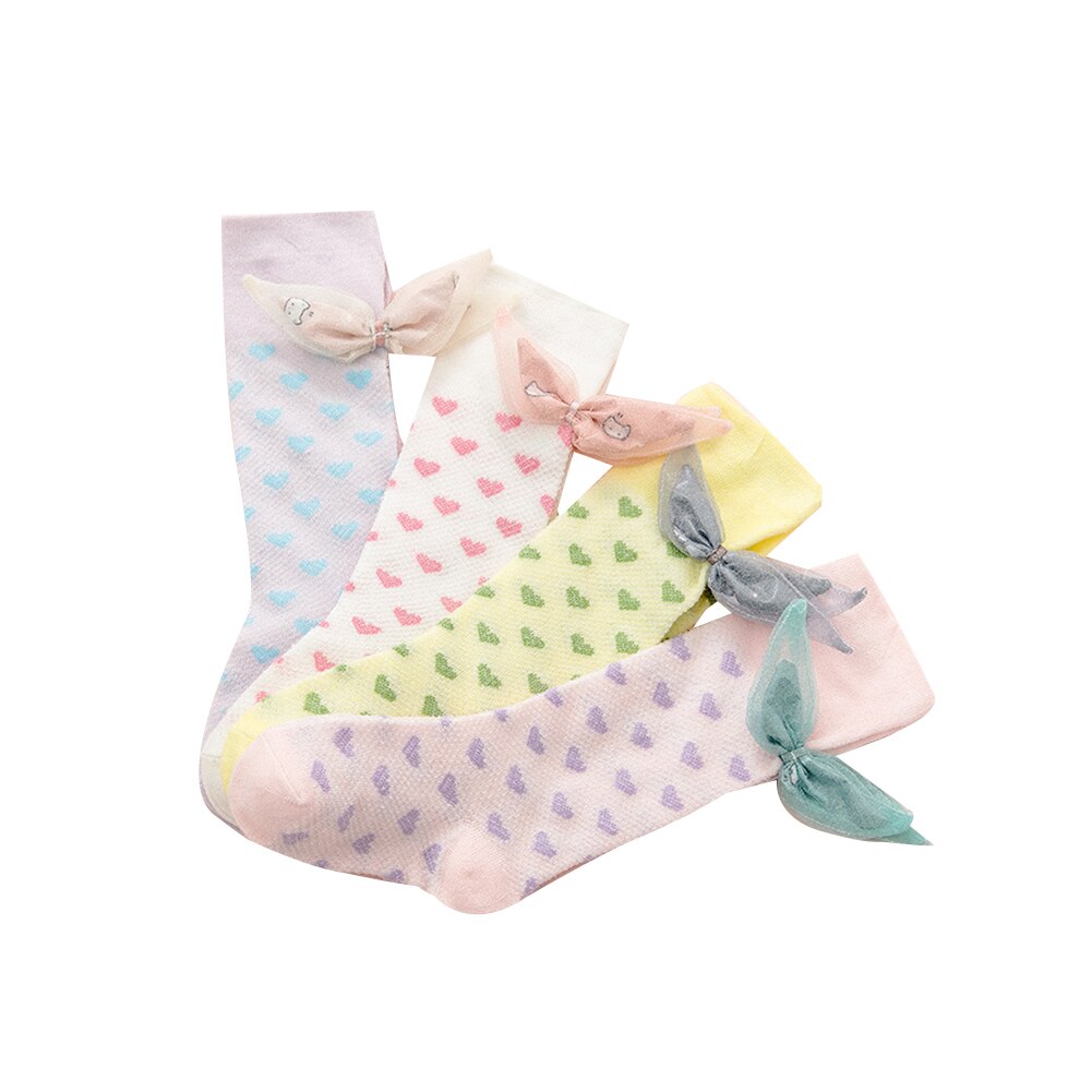 1-4Y calze per neonate 2020 moda estiva carino cotone morbido Mesh Leggings traspiranti cuore scaldamuscoli al ginocchio