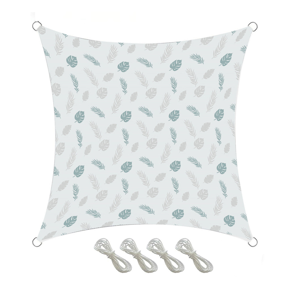 Shade Sail Rainproof Cloth Canopy Set 2*2 M Printing Protection Outdoor 2m*4 Rope Square With Hardware Kit Courtyard Awning