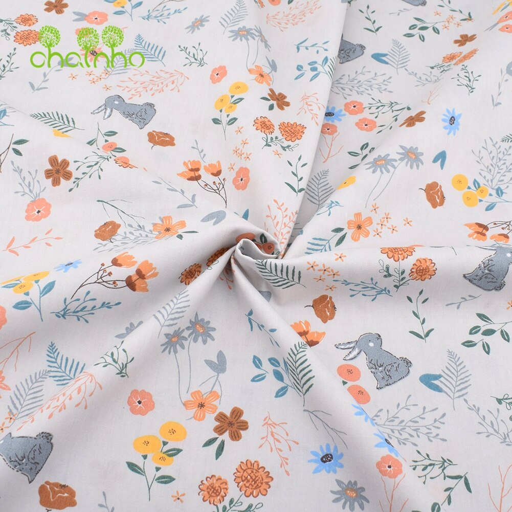 8 Stks/partij, Grijs Bloemen Serie, Gedrukt Twill Katoen Stof, Patchwork Kleding, diy Naaien En Quilten Materiaal Voor Baby & Kinderen, 40x50cm