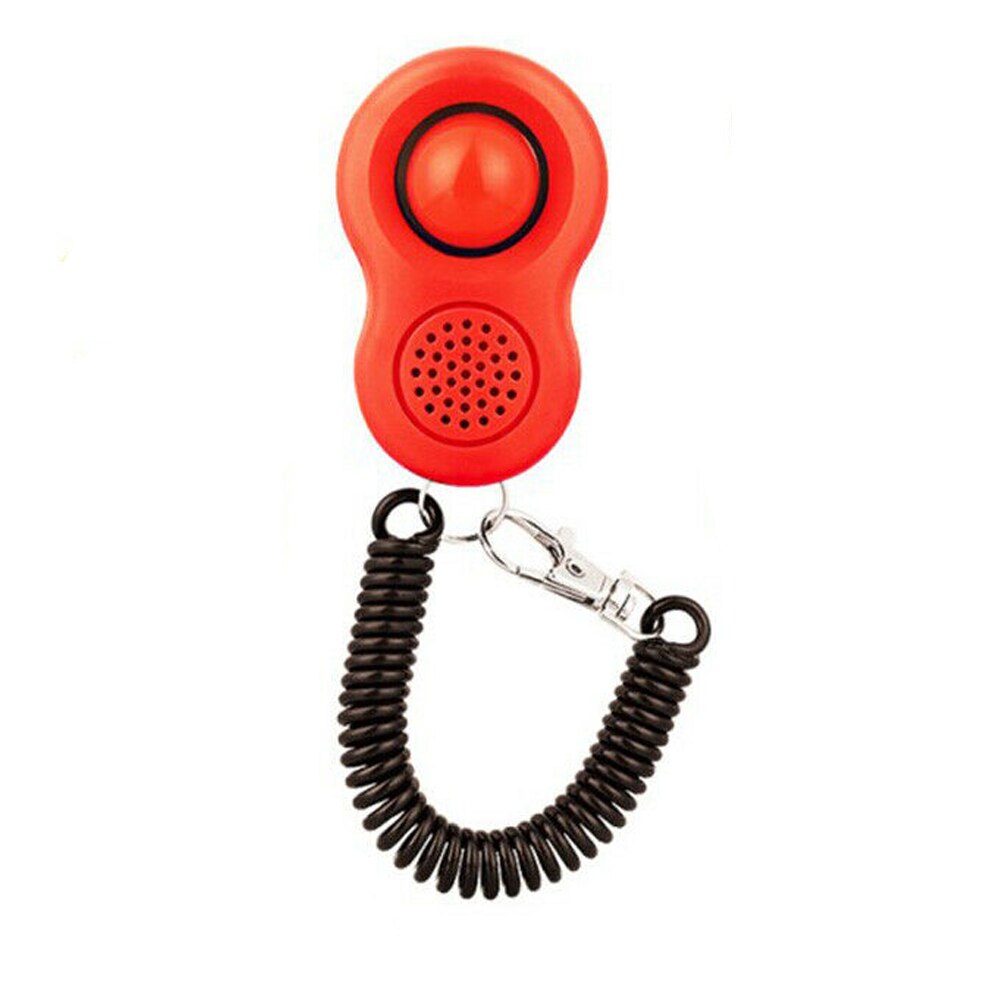 Pet Dog Cat Button Training Clicker Dogs Click Trainer Obedience Aid Wrist Strap Adjustable Sound Key Chain 4 Colors: Red