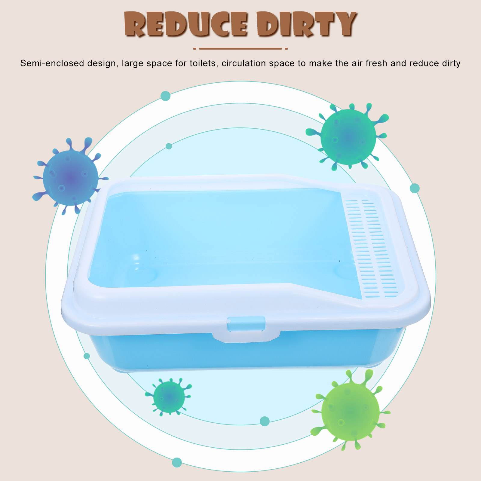 1pc Kot śmieci skrzynka anty-chlapanie Kot toaleta kotek nocnik Kot śmieci basen dla sklep