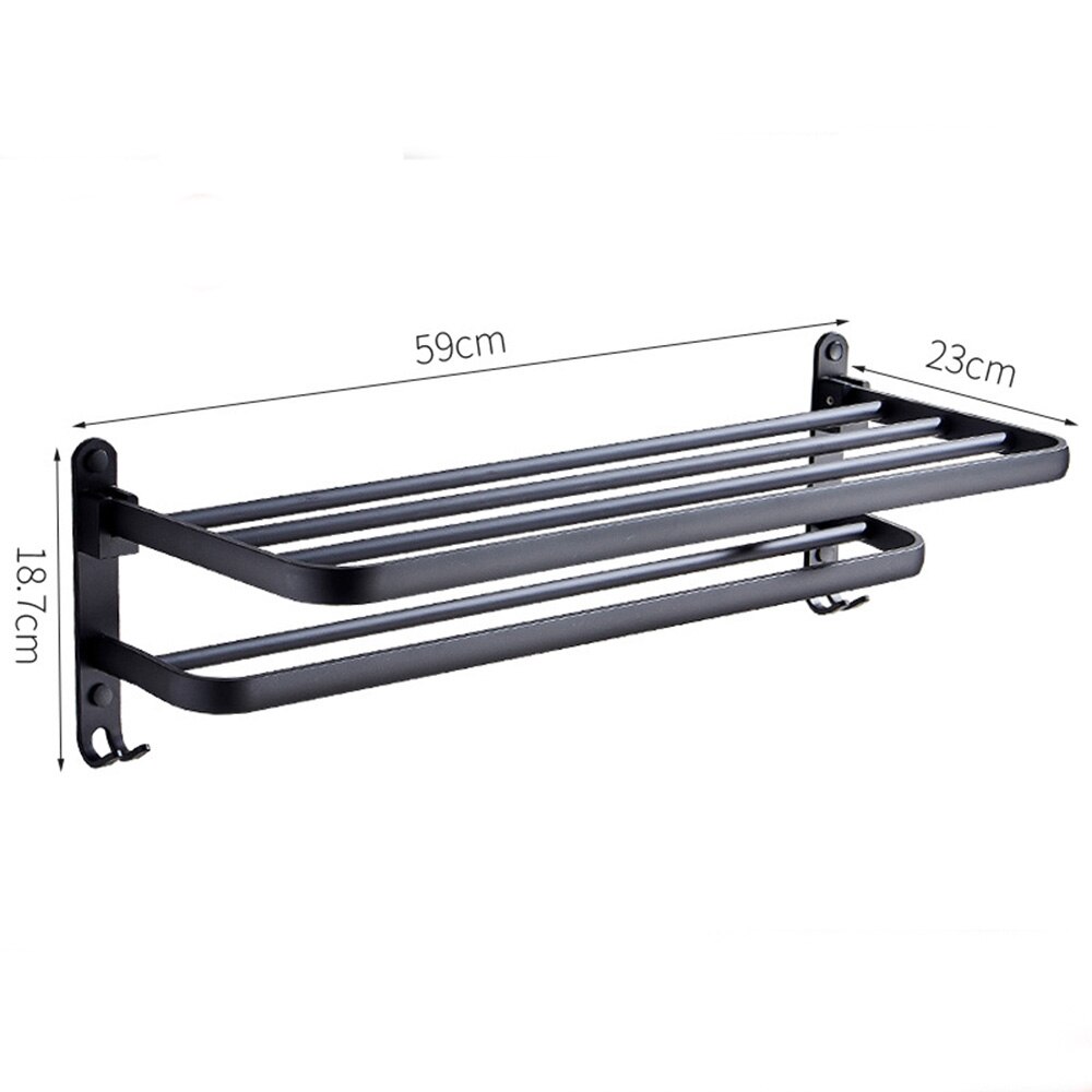 2 couches de maison stockage cintre mural salle de bain support pliable serviette étagère hôtel accessoires patère à vêtements: L