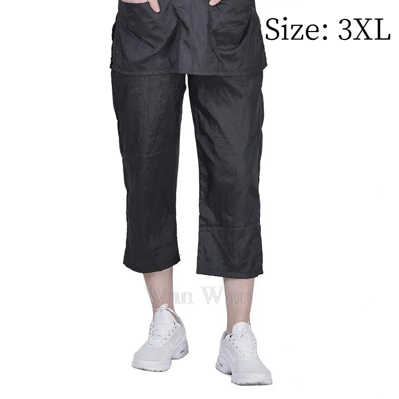 Wasserdichte Arbeits Kleidung Hosen Shorts Pet Shop Kosmetikerin Anti Statische Nicht Stick Haar Atmungsaktive Hose Pet Reinigung Pflege Y0519: Cropped trousers 3XL