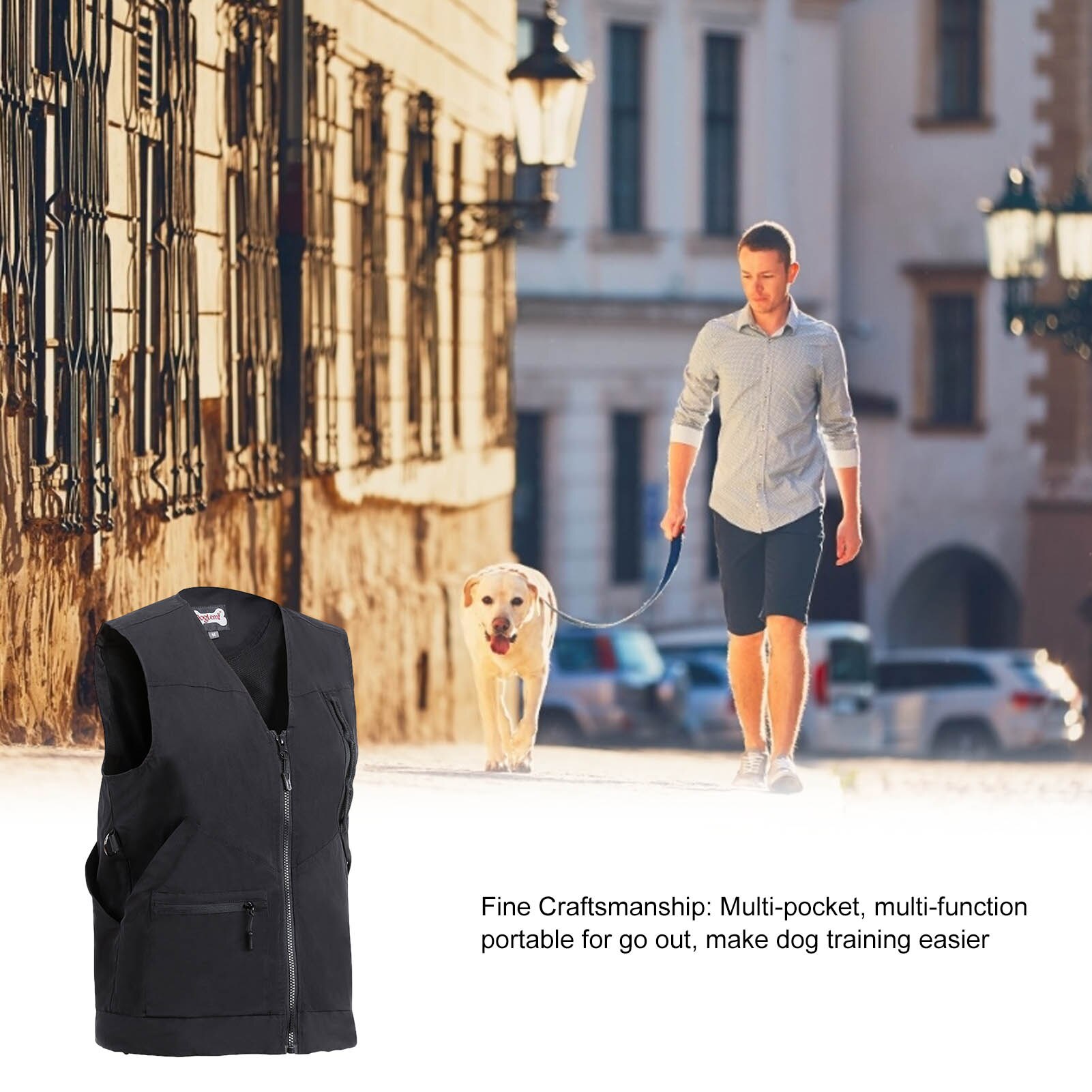 Dog Training Vest Pet Agility Trainer's Vest Multi Pockets Vest Jacket for Pet Trainer