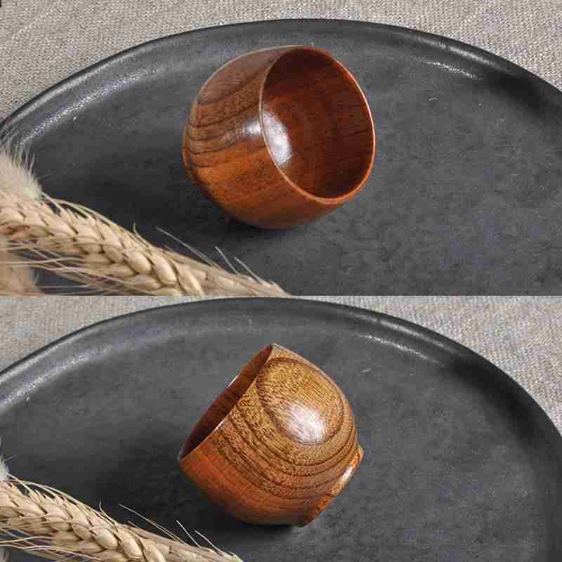 Houten kopje hout koffie thee bier sap melk water mok primitief handgemaakt natuurlijk houten theeservies klein houten kopje klein theekopje