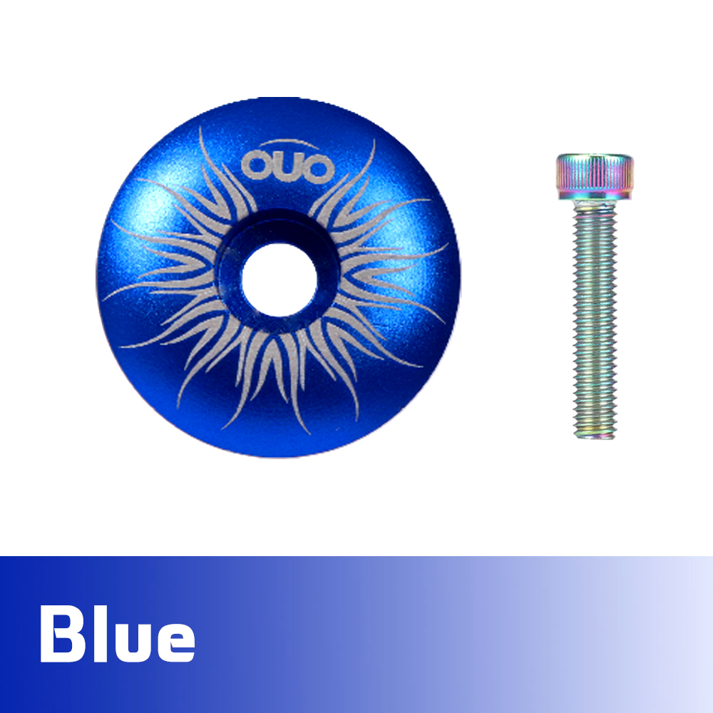 OUO CNC Mtb Power Cap 1 1/8 Headset Spacers Stem Top Cap Bolt 28.6mm Fork Spacer Bicycle Bridge Steering Column