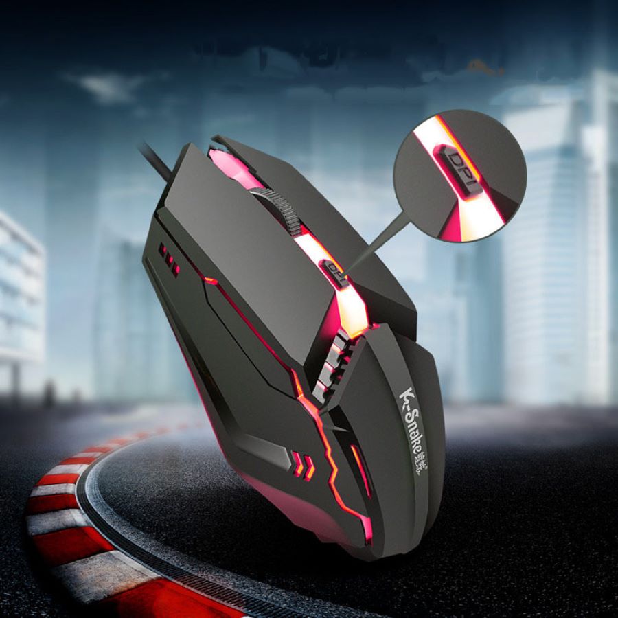 Viper 1600 DPI Mouse Desktop Notebook Universal M11 E-Sports USB Luminous Mouse K-Snaker Left and Right Hands for Laptop