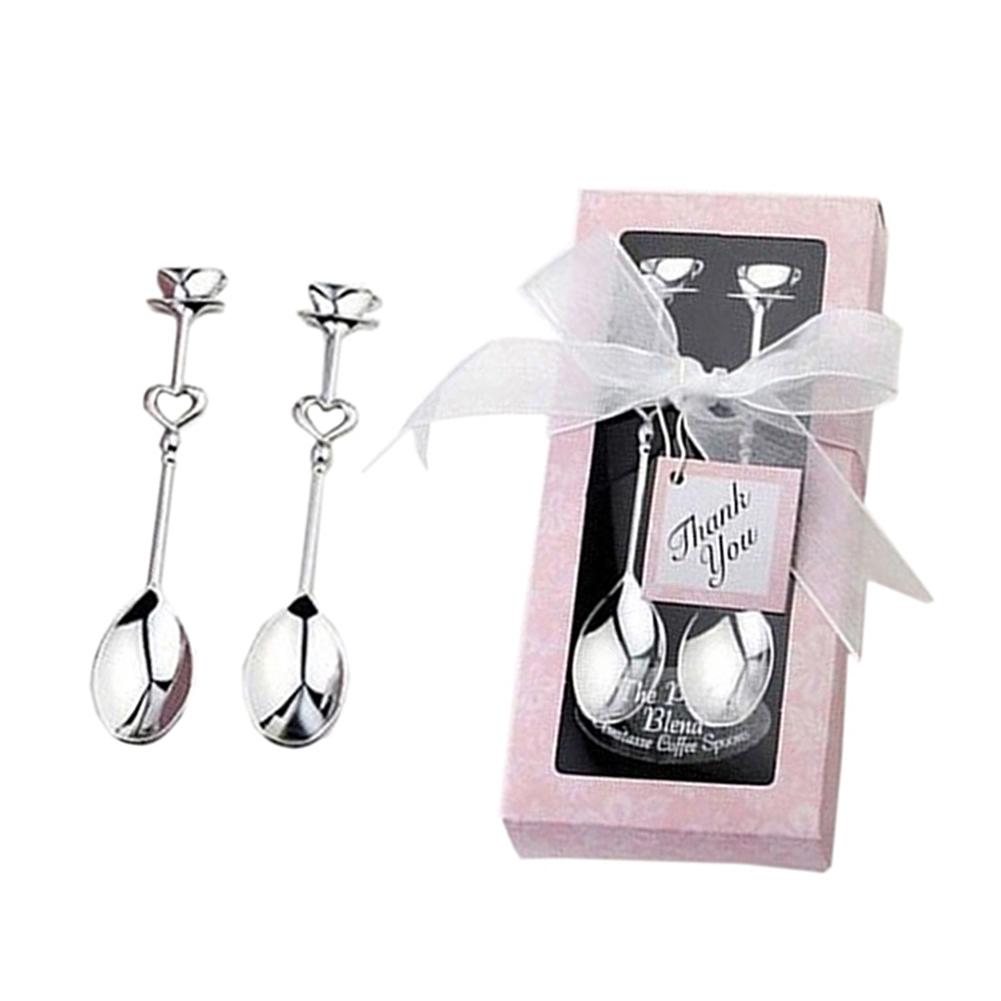 2 stuks/set bruiloft decoratie feest gunst servies liefde hart koffielepel set bruiloft voor gasten