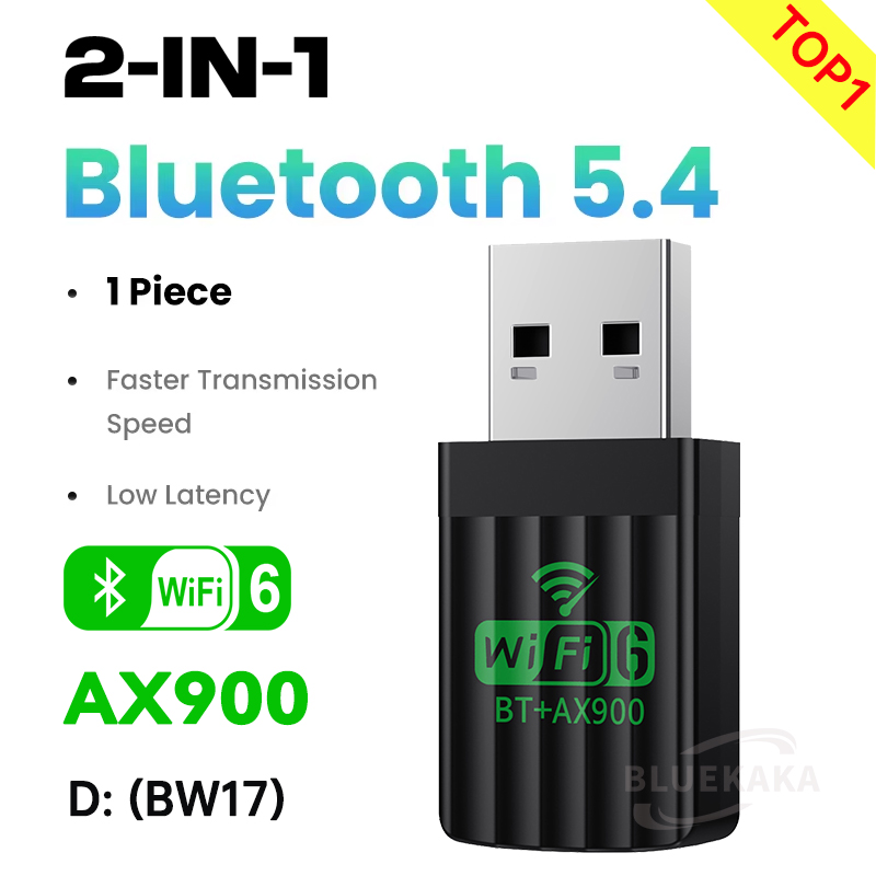 900Mbps USB Bluetooth 5.4 Adapter Draadloze Dongle Audio-ontvanger Zender Driver Gratis WiFi6 Voor PC/Laptop Win11/10 Dual Band Toetsenbord/Muis AX900: green