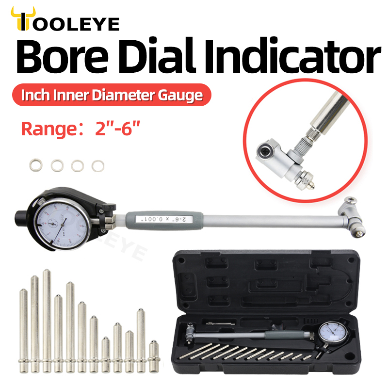 2&quot;-6&quot; Inch Dial Bore Gauge Bore Dial Indicator Inner Diameter Gauge Measuring Rod Deep Hole Measuring Tools Probe Measuring Tool