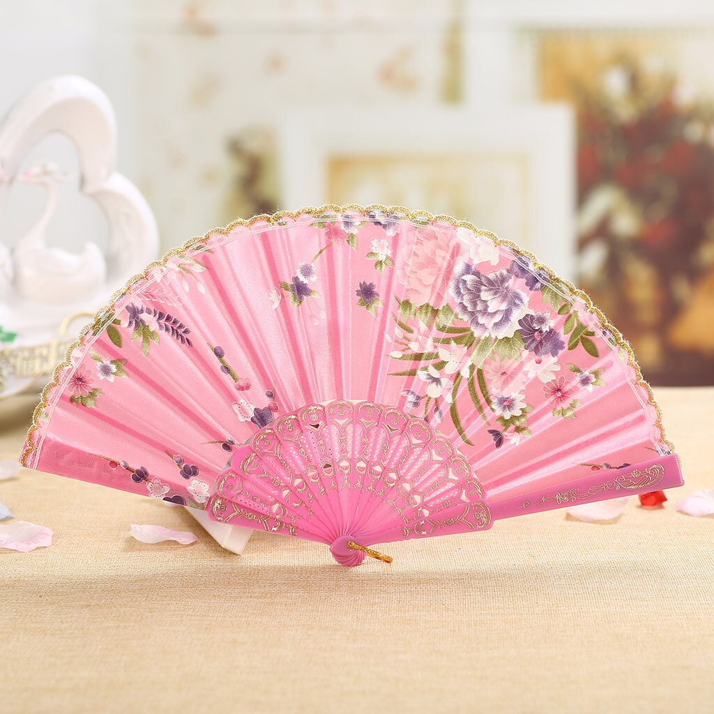 Vouwen Fans schoonheid Kant Chinese Stijl Dans Bruiloft hand fan Folding Held Bloemen Fans decoratieve abanico