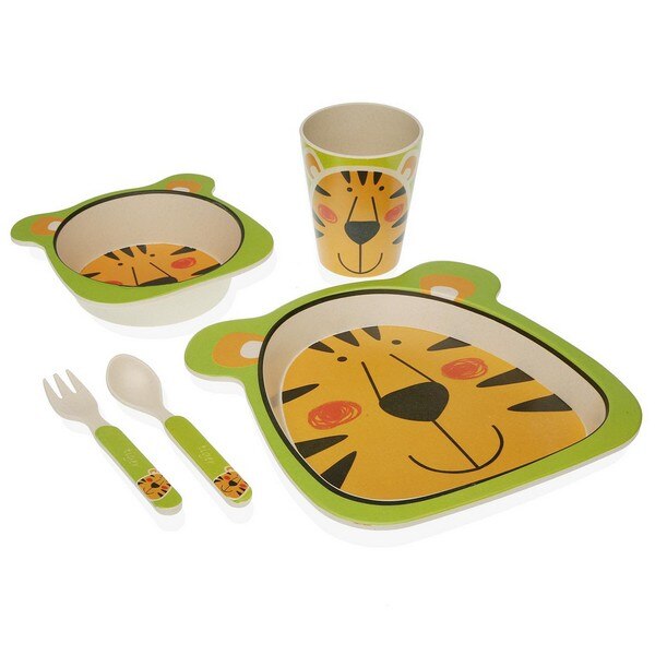 Ensemble de vaisselle Fibre de bambou tigre pour enfants (5 pièces)