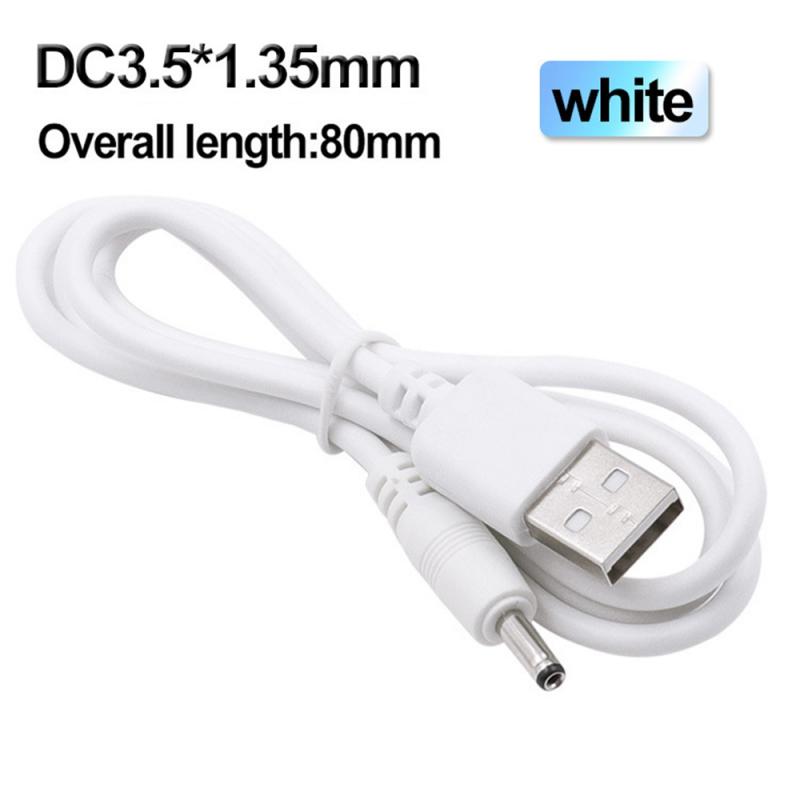 1Pcs Usb Naar Dc 3.5*1.35Mm Ronde Gat Mini Speaker Oplaadkabel 5V Netsnoer 3.5mm Opladen Kabel Voor Usb Ventilator Usb Lamp: white