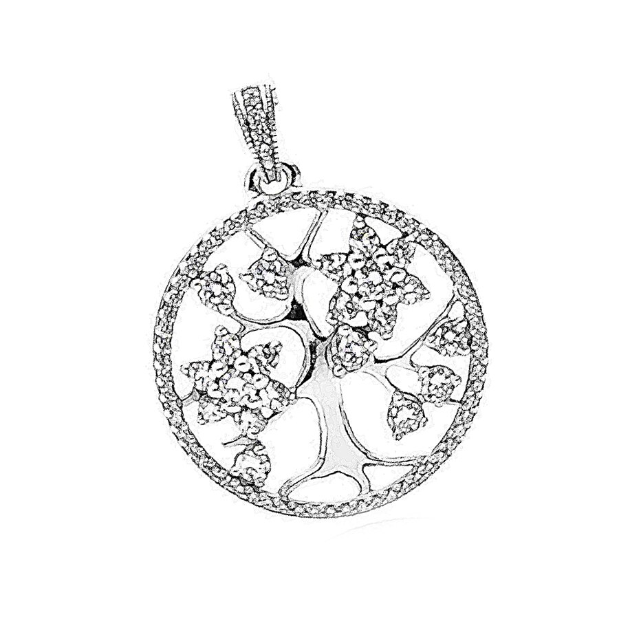 925 Sterling Silver Classic Love Snowflake Tree Floral Daisy Heart Shape Feather DIY Necklace Pendant Charm: 2106