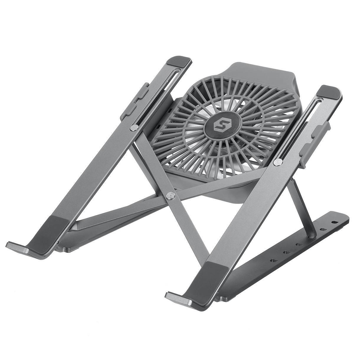 Supporto computer portatile con Ventola Di Raffreddamento Portatile Pieghevole Del computer Portatile Scrivania Regolabile in Lega di Alluminio Letto taccuino Dissipazione Del Calore Del Supporto Del Basamento: Grigio chiaro