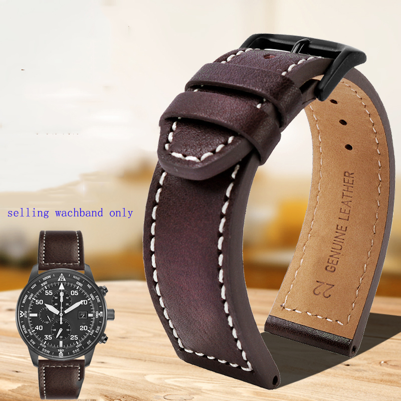 Bracelet de montre en cuir véritable souple et confortable pour Citizen Eco-Drive CA0695-17E série Ca4210 Aw1360, accessoires de bracelet de montre pour hommes 22mm