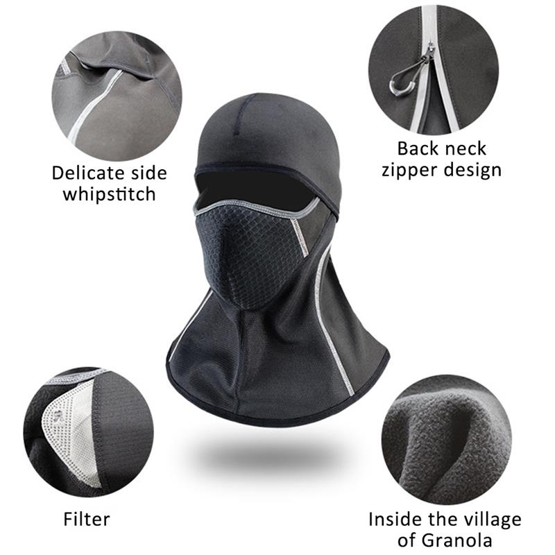 Winter Thermal Warm Bike Scarf Cycling Skiing Running Sport Training Full Face Mask Windproof Fleece Balaclava Caps Headwear