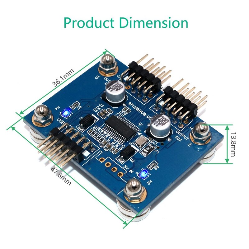 Module Hub USB 2.0 3 ports avec Base magnétique pour bureau, clavier, souris, clé USB