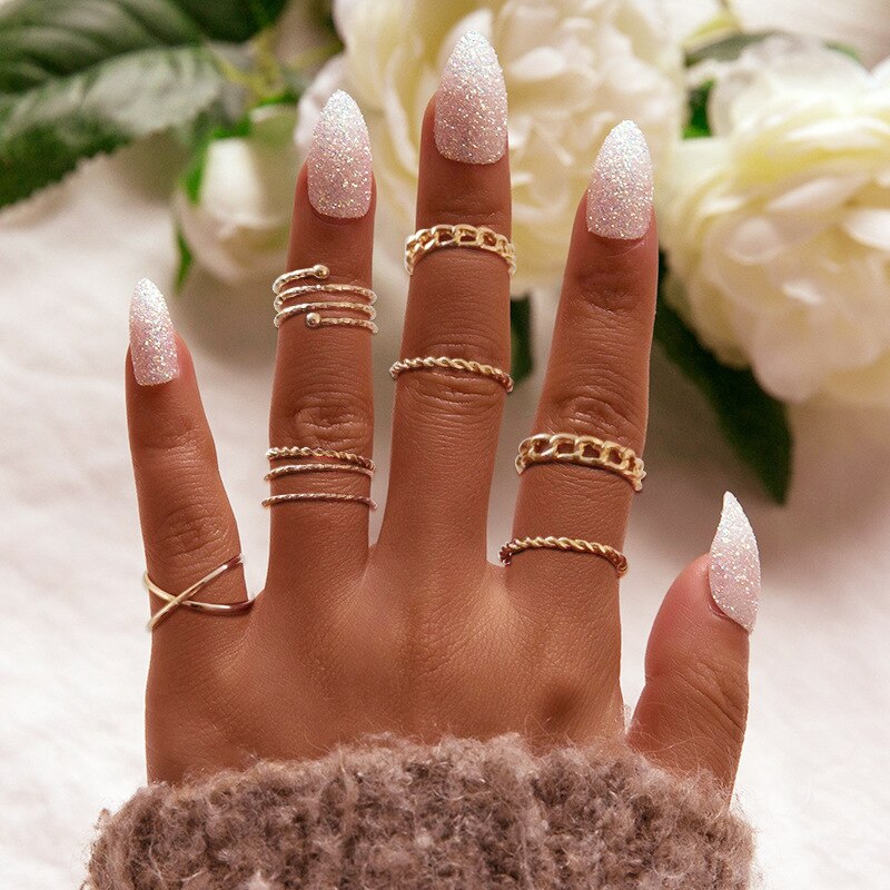 matching rings for women gold plated jewelry snake ring set anillo bague femme anillos slytherin emo accessories: 12